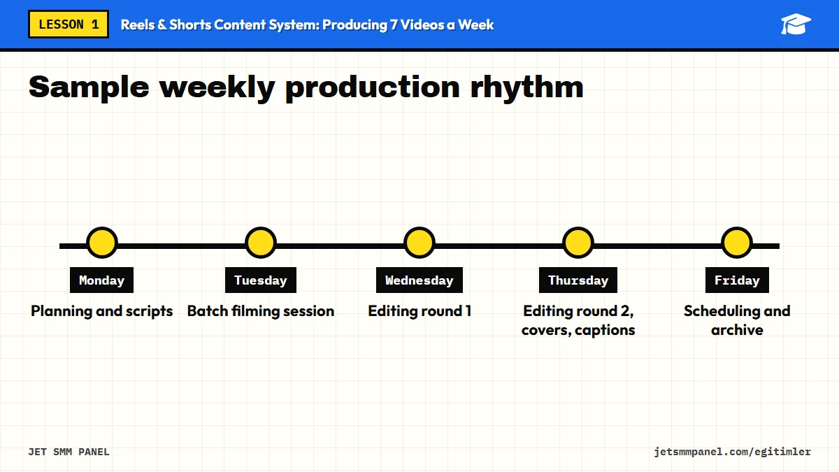 Sample weekly production rhythm