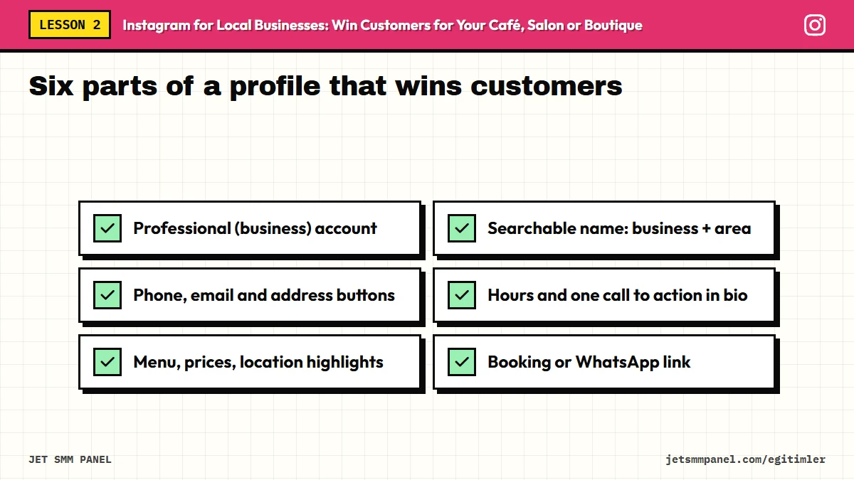 Six parts of a profile that wins customers