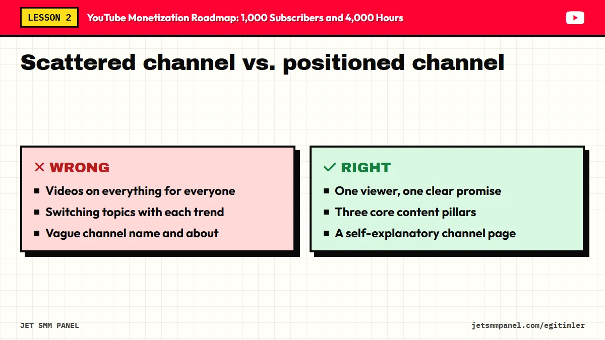 Scattered channel vs. positioned channel